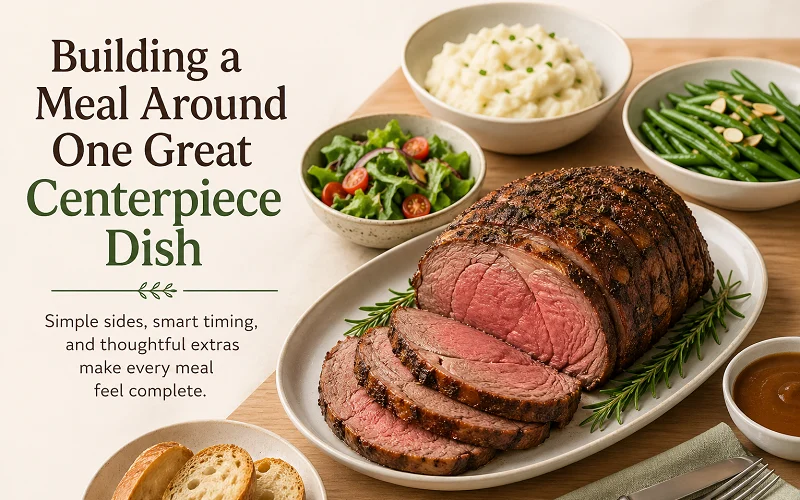 meal around centerpiece dish