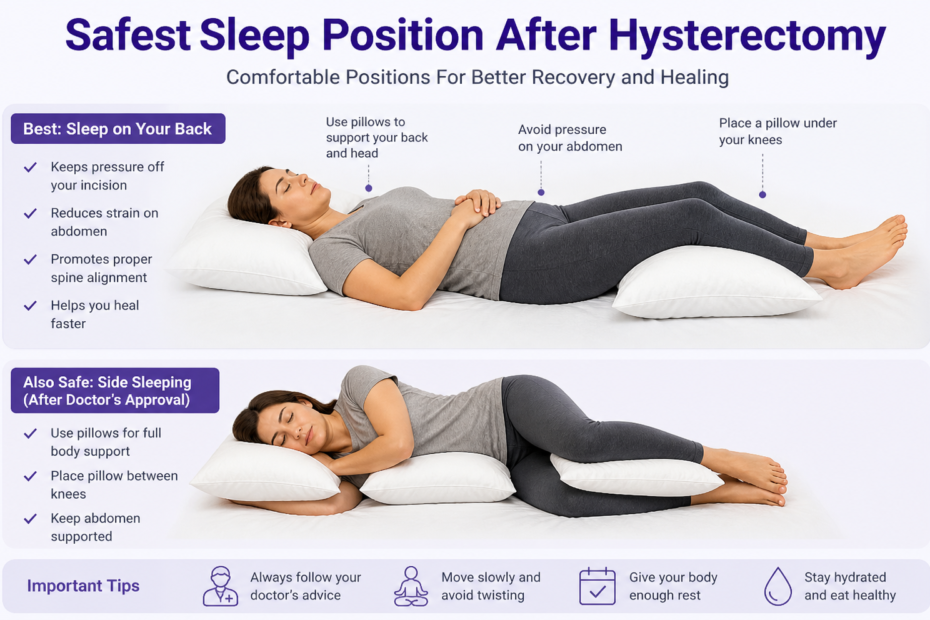 sleep position after hysterectomy