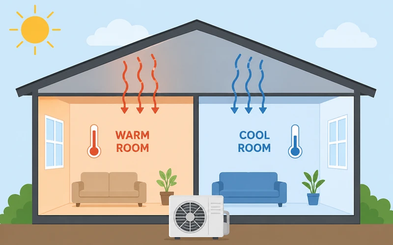 uneven insulation and AC performance